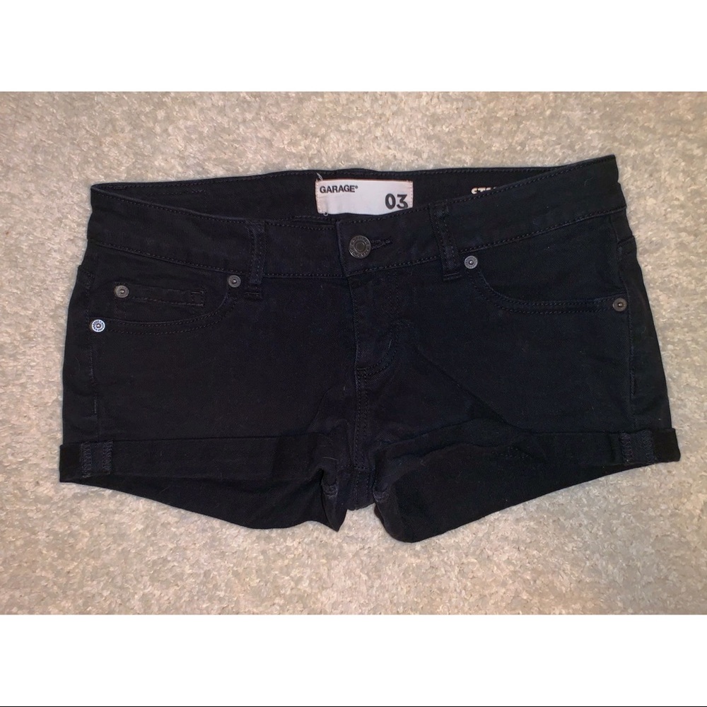 Black jean shorts